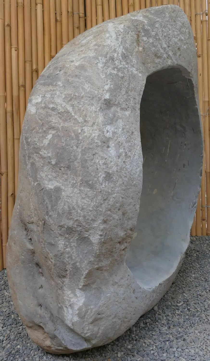  Product image 9 of the product “Garden Object, Unique Riverstone standing cut out big hole,  Height about 140cm. ”